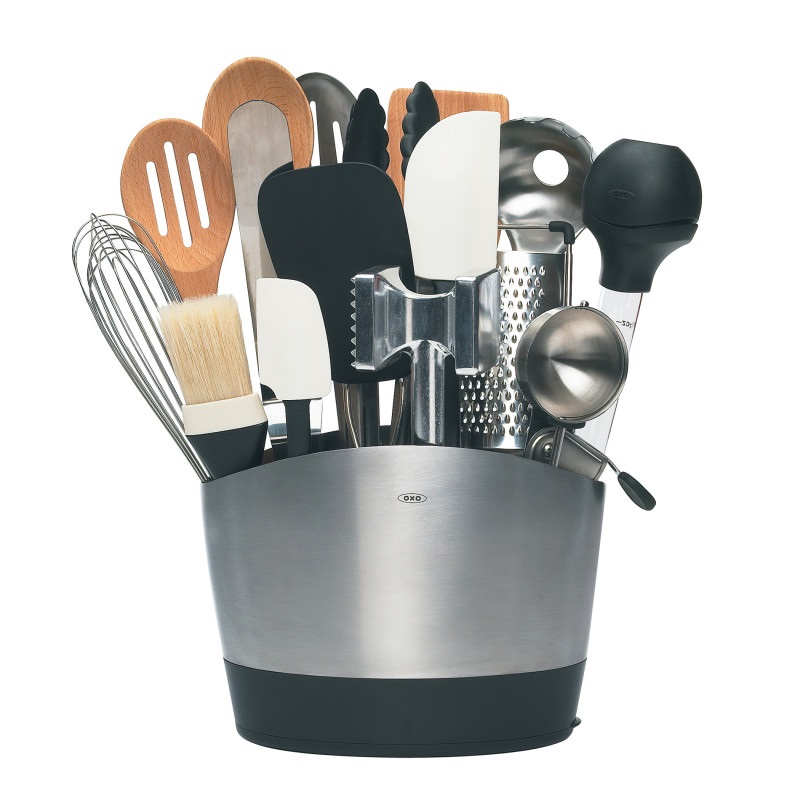 Pot a ustensiles en inox brosse - oxo