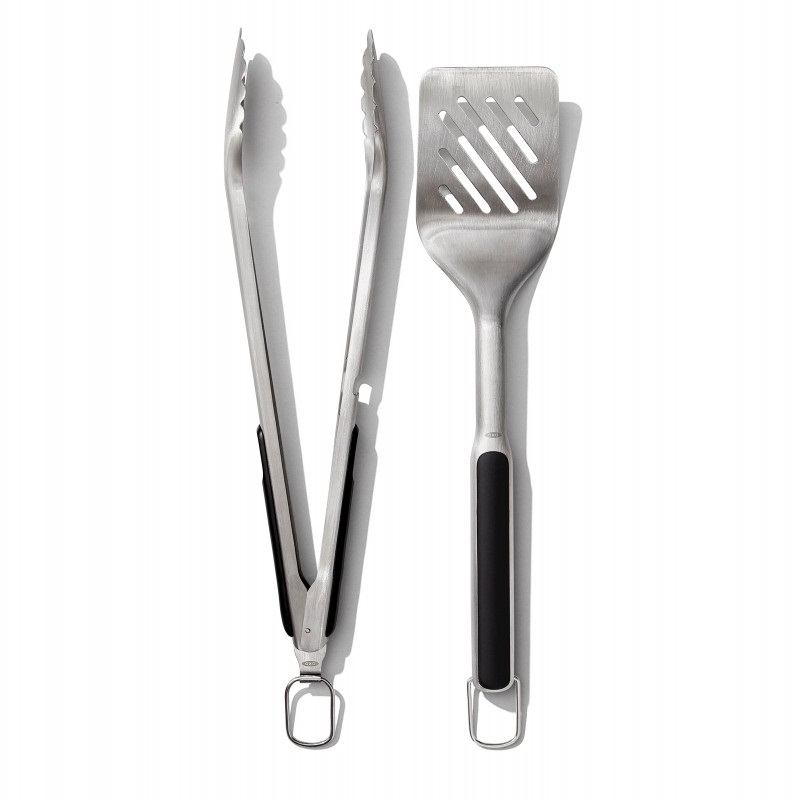 Set de 2 ustensiles pour barbecue, spatule et pince de service - oxo
