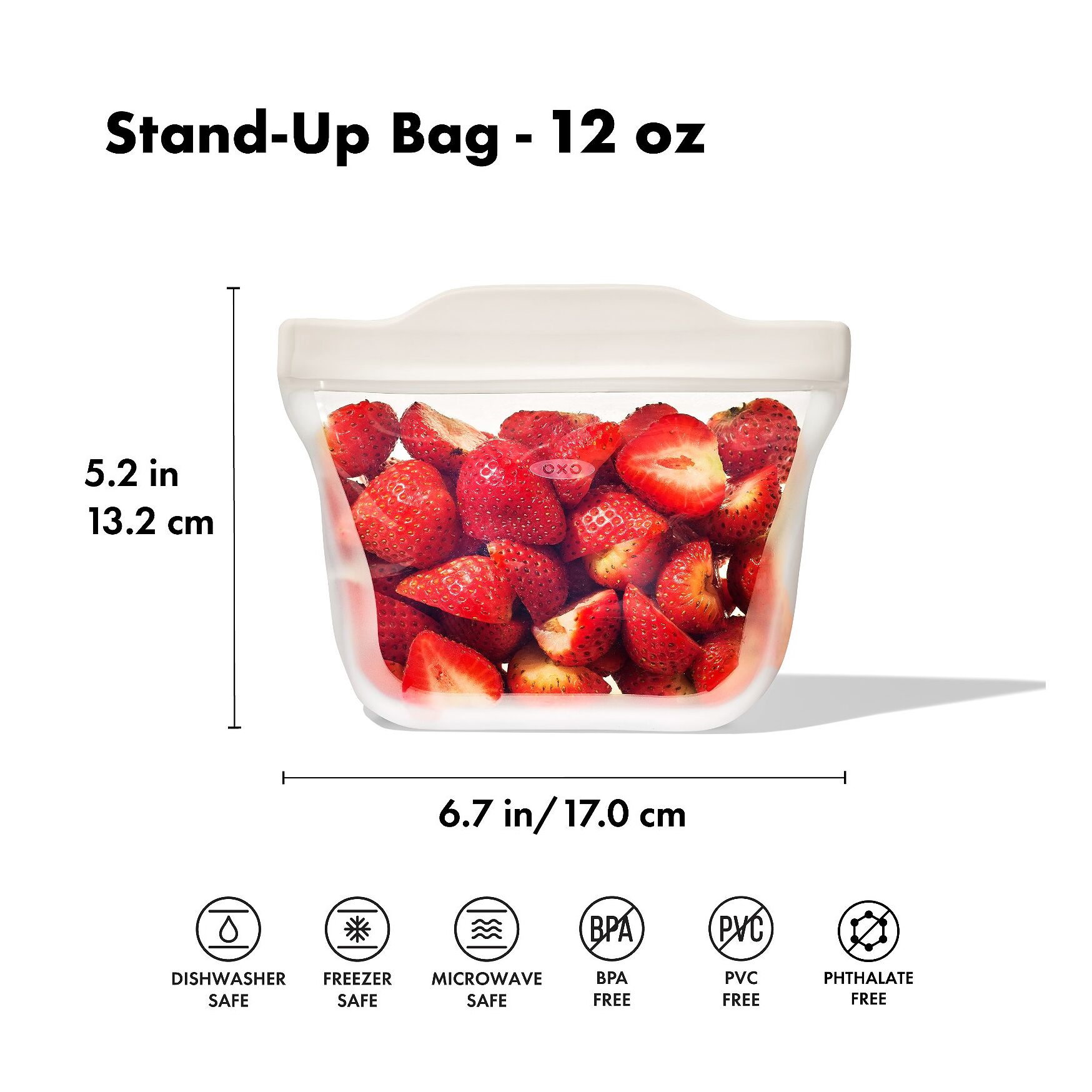 Pochette rigide à en-cas en silicone réutilisable 350 ml - oxo