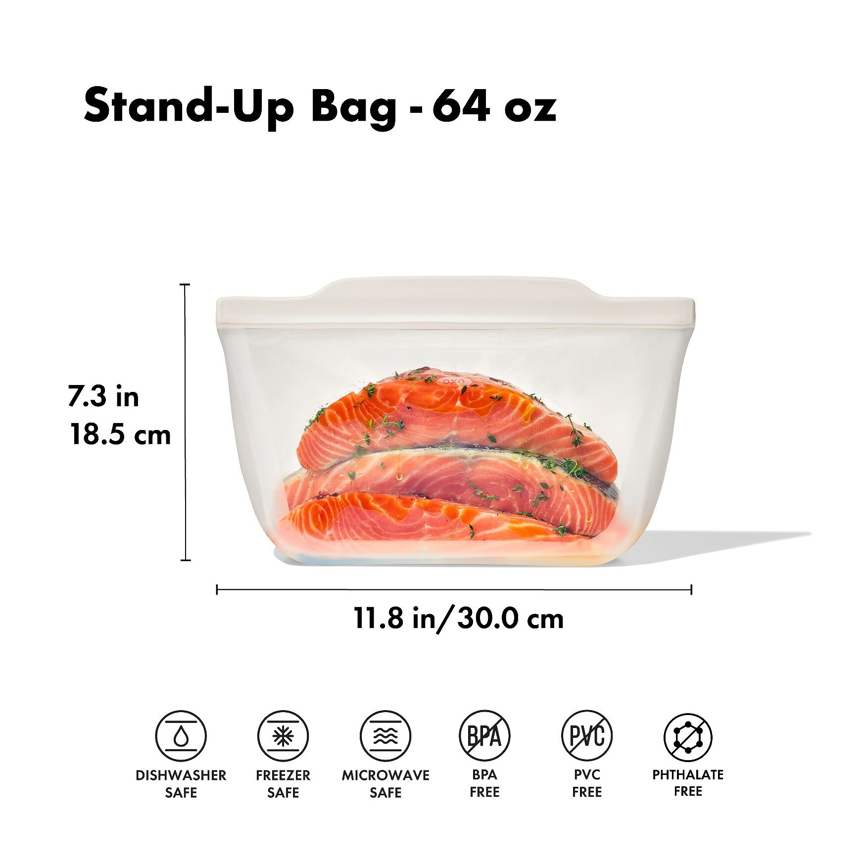Pochette rigide à en-cas en silicone réutilisable 1850 ml - oxo