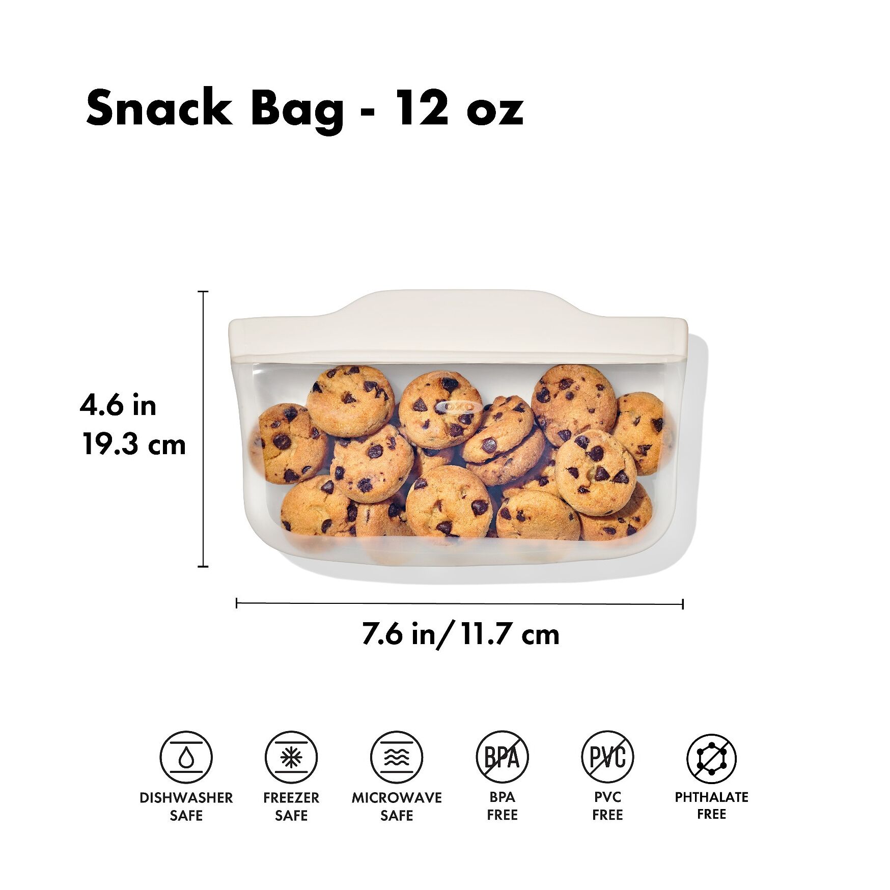 Pochette plate à en-cas en silicone réutilisable 350 ml - oxo