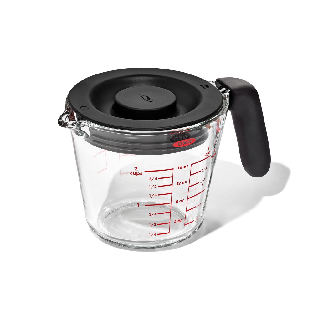 Pichet mesureur en verre 500 ml avec couvercle - oxo
