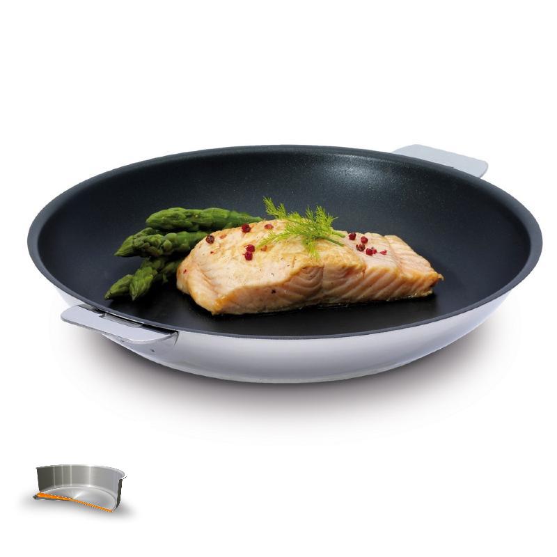 Poele inox induction - anti adherent excalibur - 16 cm - mutine amovible cristel 