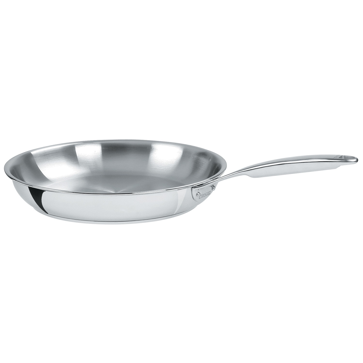 Poêle en inox castel'pro 24 cm fond thermo-diffuseur - cristel