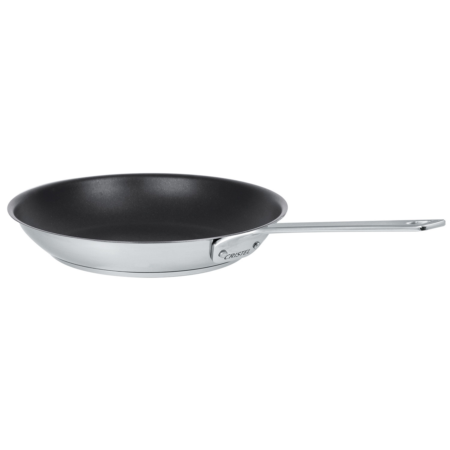 Poele en inox brossé revêtement exceliss collection 1826 ø24 cm - cristel