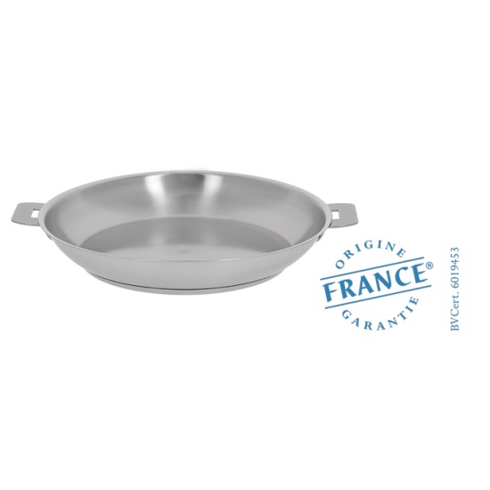 Poele en inox finition strate 24 cm poignee amovible - cristel