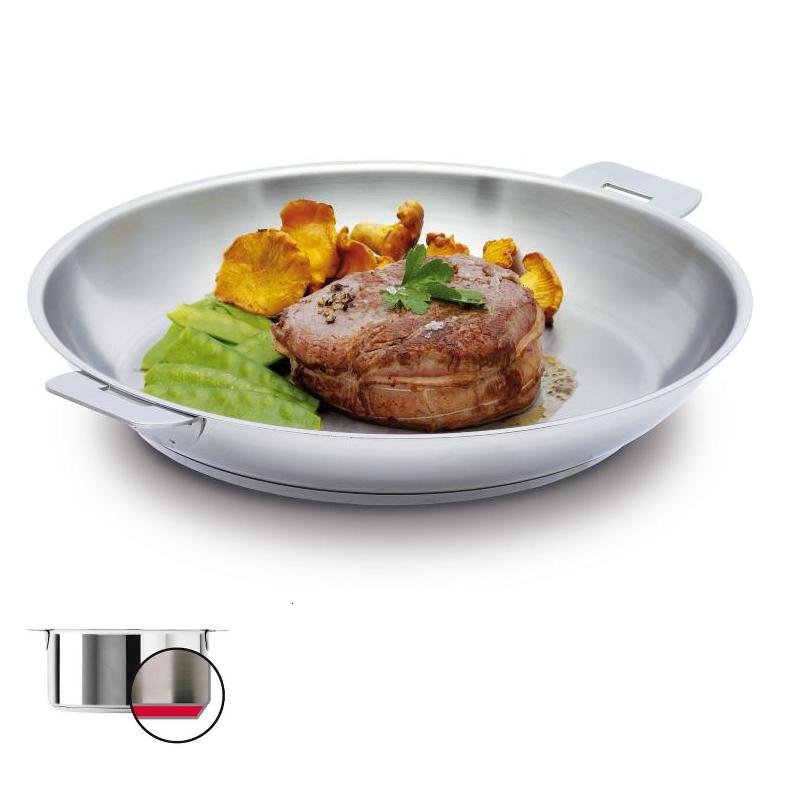 Poele induction mutine - 28 cm - poignee amovible - cristel
