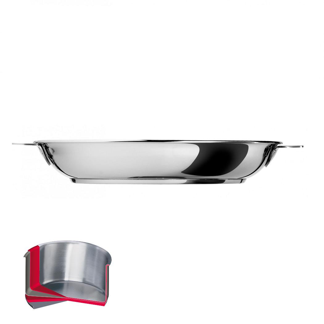 Poele en inox multiply casteline amovible 30 cm - cristel