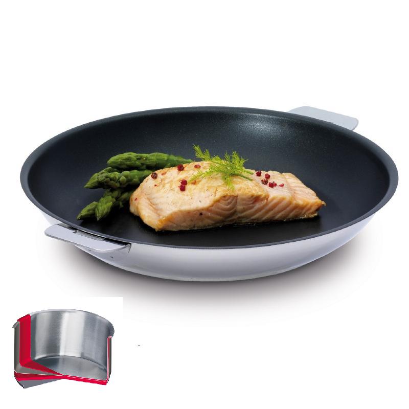 Poele anti-adherente 32 cm casteline amovible finition excalibur - cristel