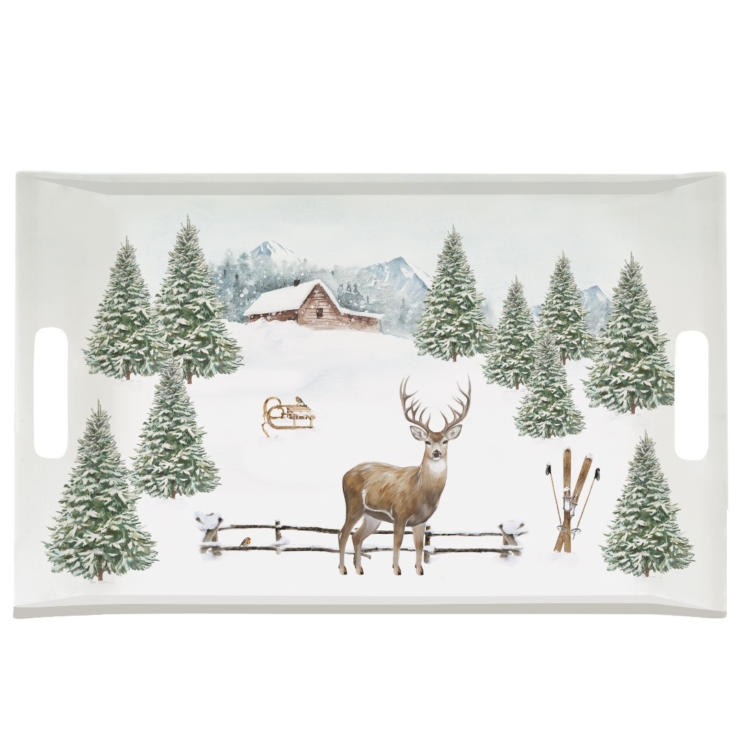 White forest - plateau de service en mélamine 47x31cm - easylife