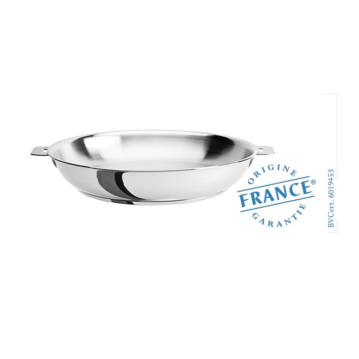 Poele haute en inox 24 cm mutine amovible - cristel