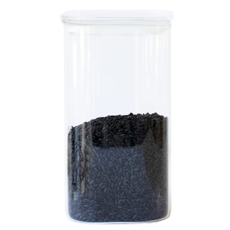 Boite de conservation en verre avec couvercle en verre 1400ml - pebbly