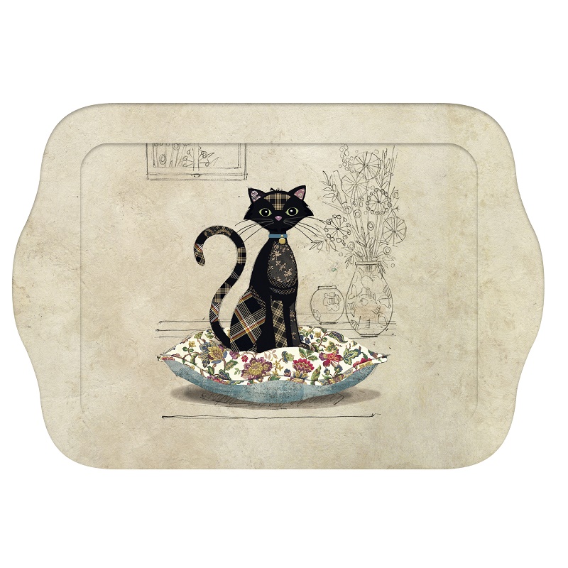 Petit plateau de service individuel bug arts amys chat coussin - kiub