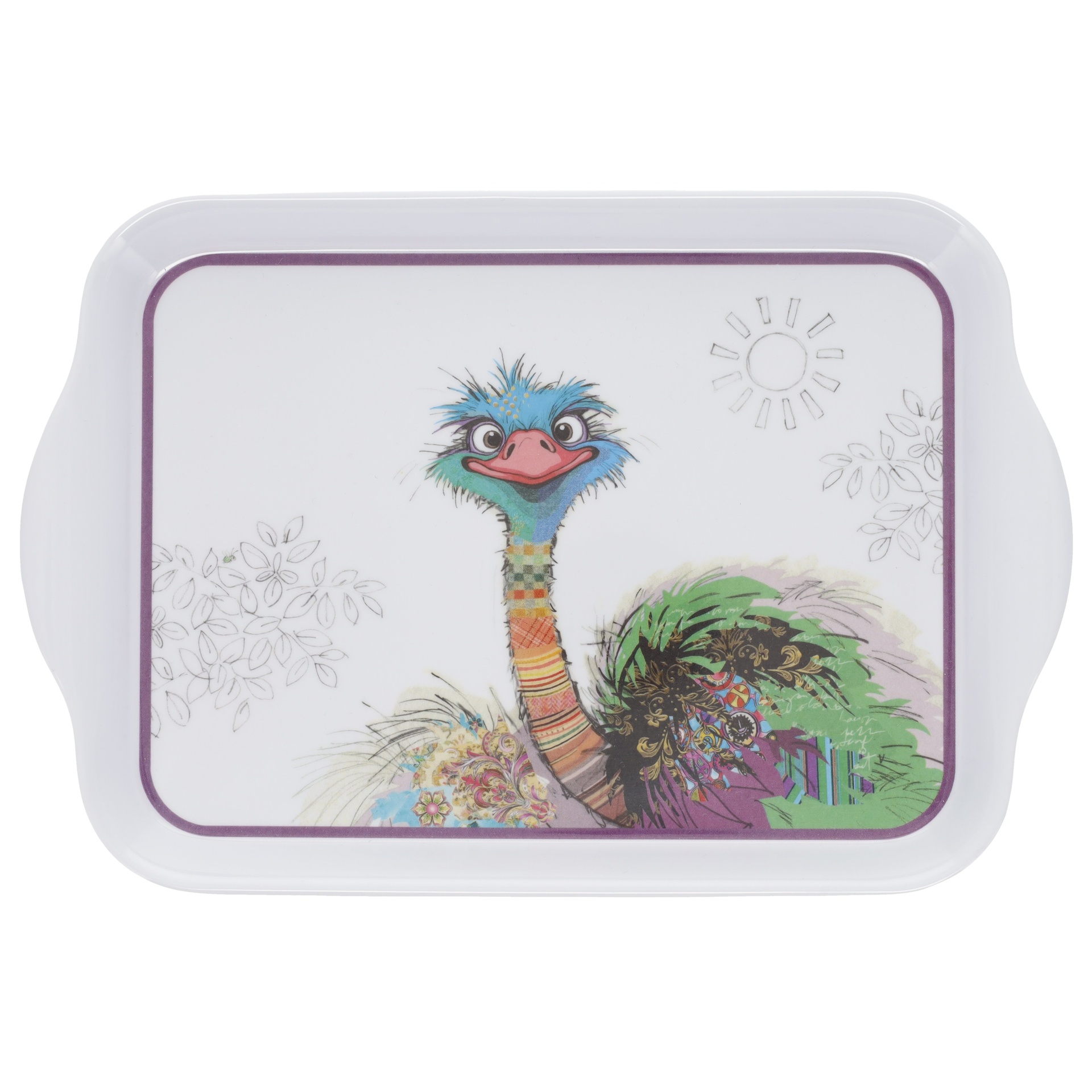 Plateau de service individuel décor kook autruche - kiub