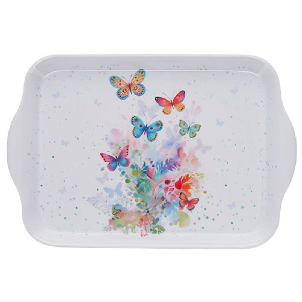 Plateau de service individuel 21x14cm décor portfolio papillons - kiub