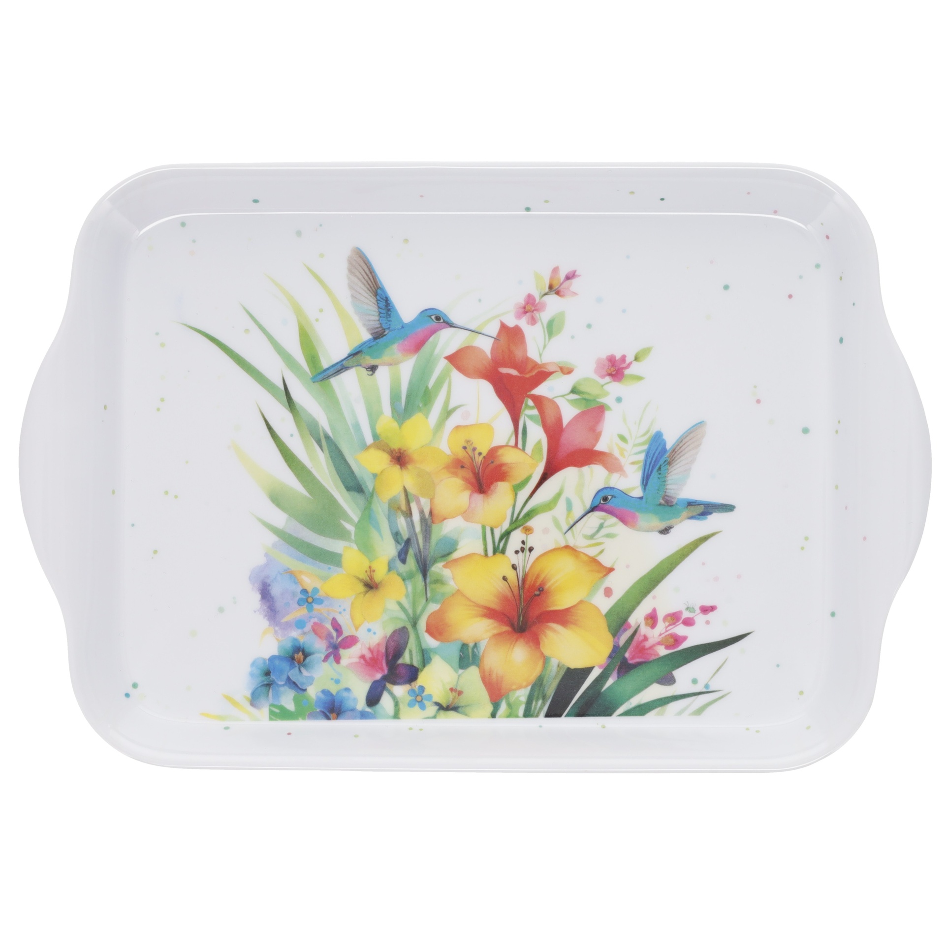 Plateau de service individuel 21x14cm décor portfolio colibris - kiub