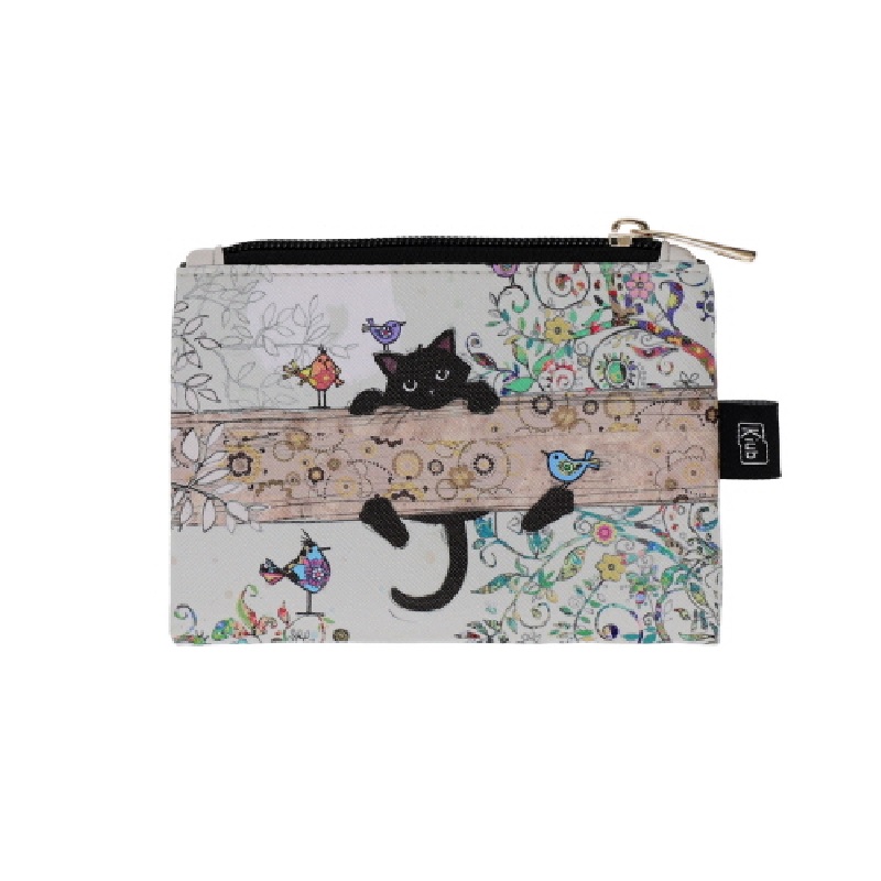 Porte monnaie 10 x 14 cm bug art chaton branche - kiub
