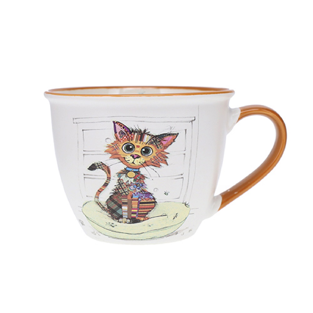 Tasse déjeuner à anse 550ml kook enfants chat mignon - kiub