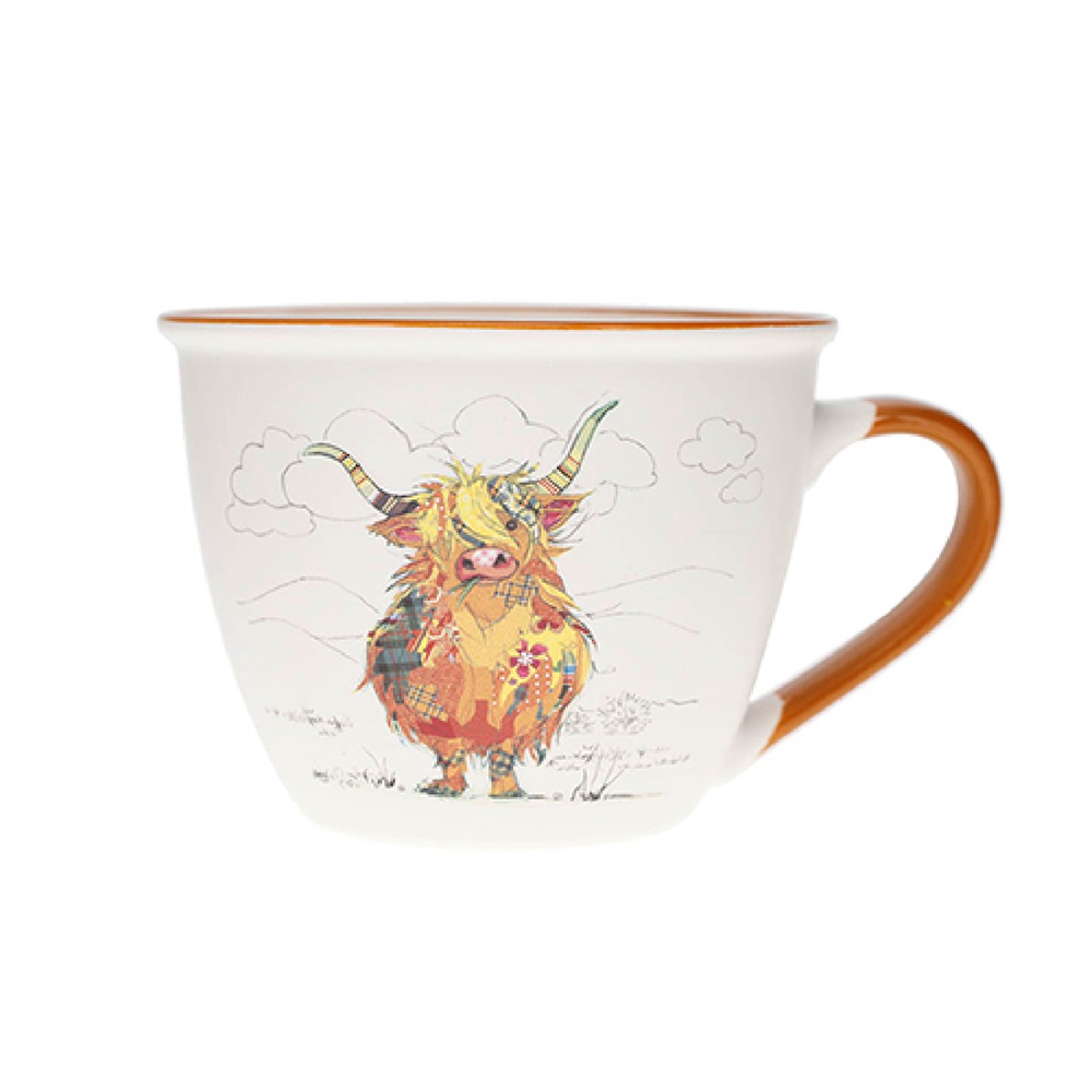 Tasse déjeuner à anse 550ml kook vache ecossaise - kiub