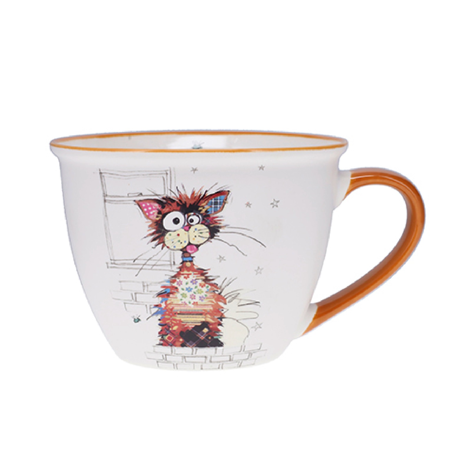 Tasse déjeuner à anse 550ml kook chat ziggy - kiub