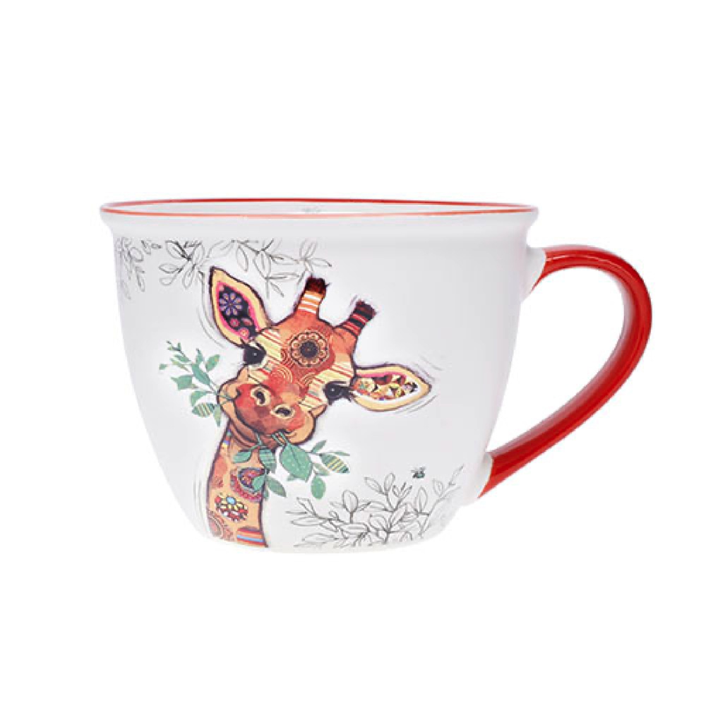 Tasse déjeuner à anse 550ml kook girafe - kiub