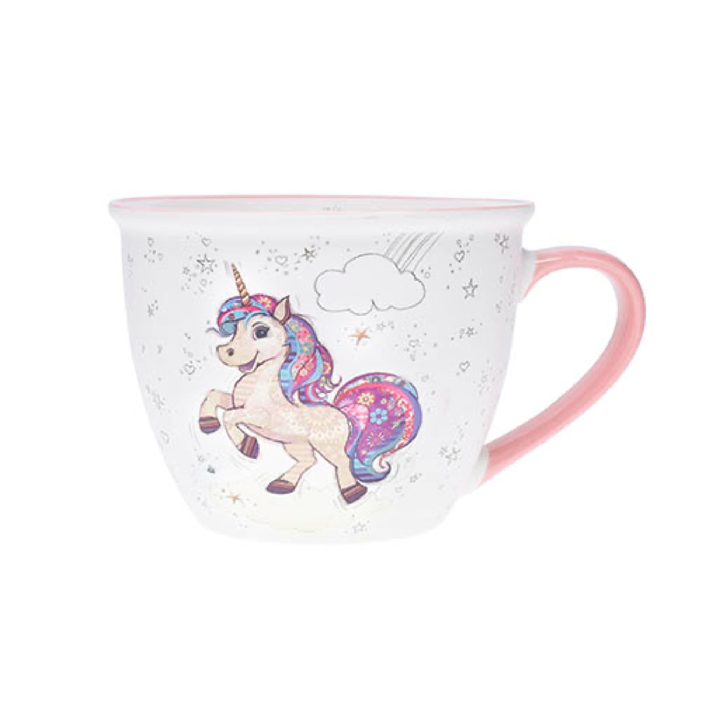 Tasse déjeuner à anse 550ml kook licorne - kiub