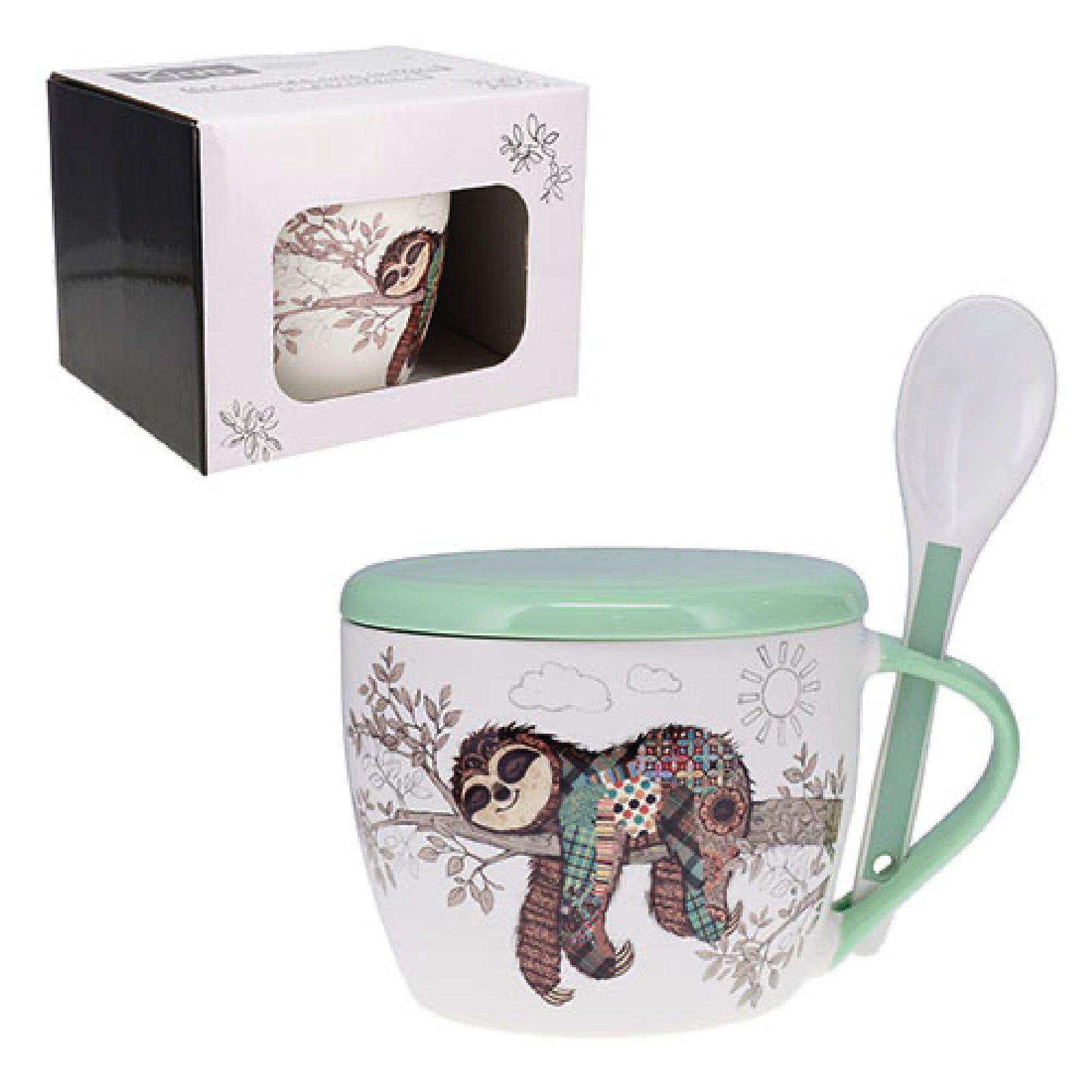 Bol à soupe avec couvercle en boite cadeau kook paresseux 650 ml - kiub