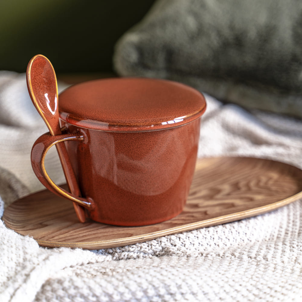 Bol à soupe avec couvercle et cuillère 60 cl portofilio arbre couple chouettes - kiub