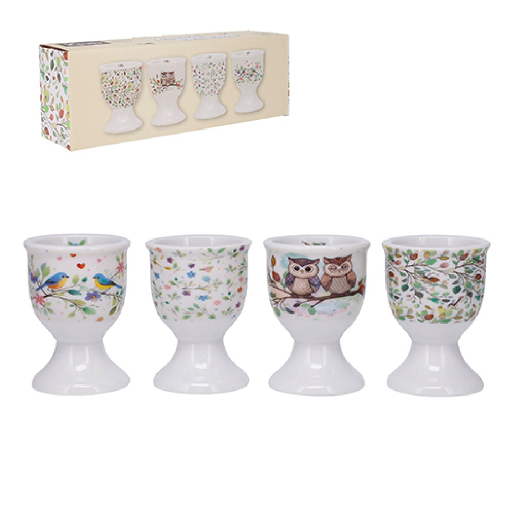 Lot de 4 coquetiers en porcelaine assortis portfolio - kiub