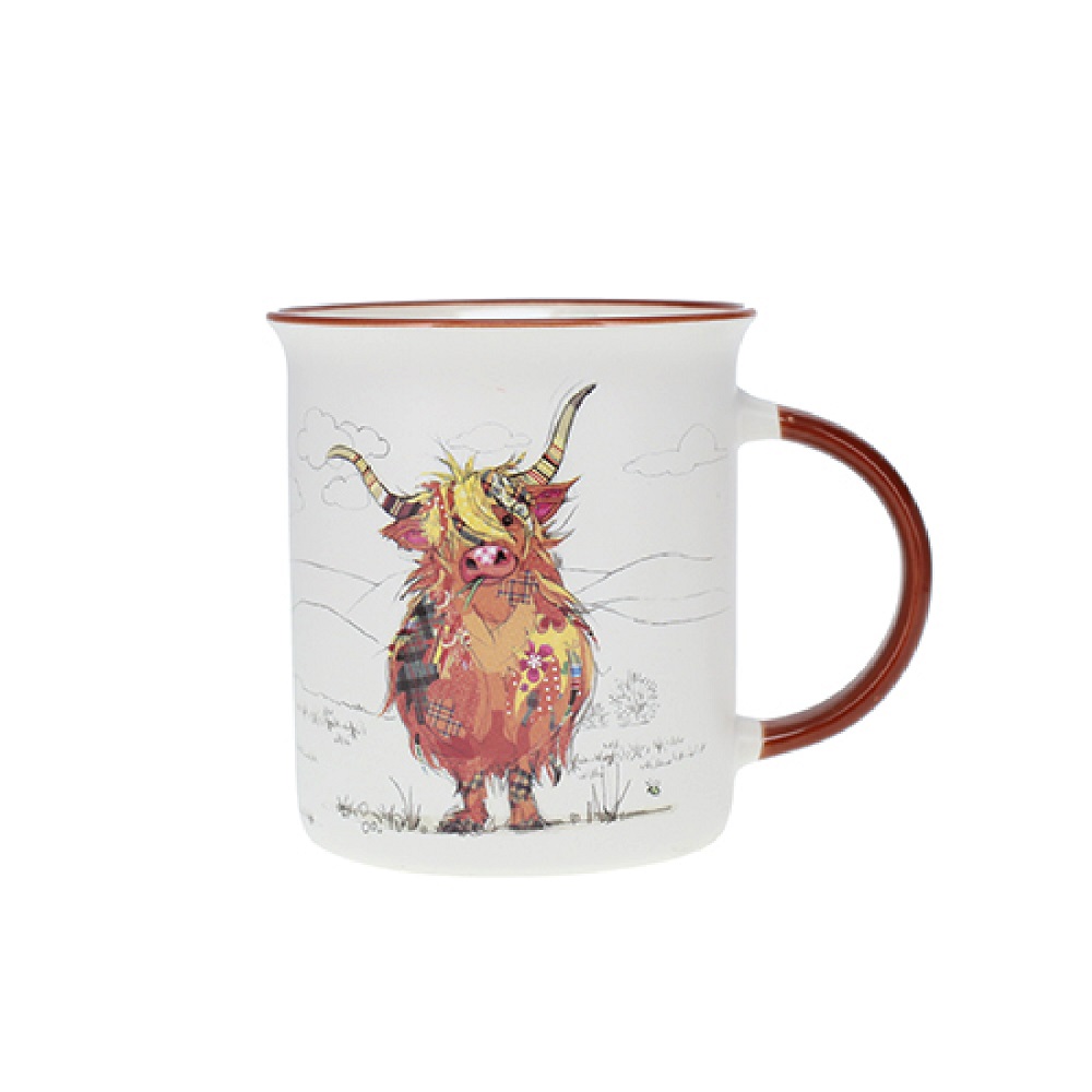 Mug timbale en porcelaine boite cadeau 32cl kook vache ecossaise - kiub