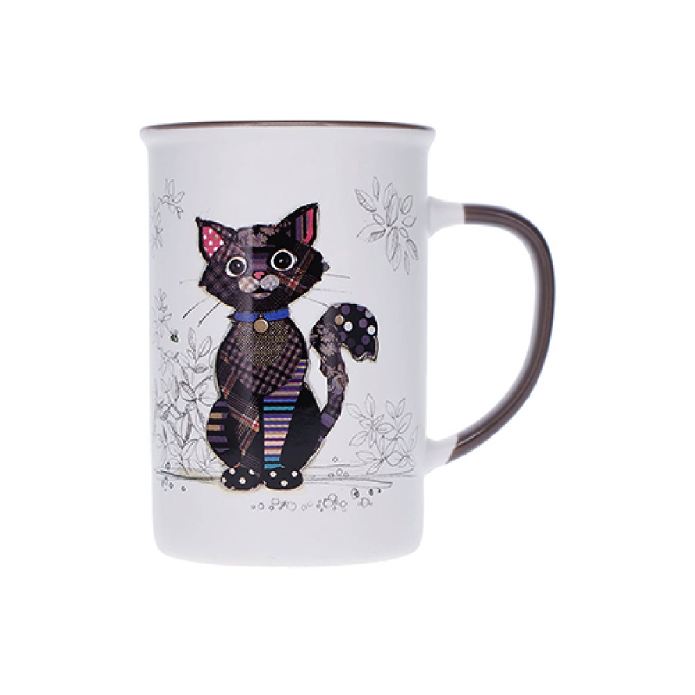 Mug timbale en porcelaine boite cadeau 36cl kook chat noir - kiub
