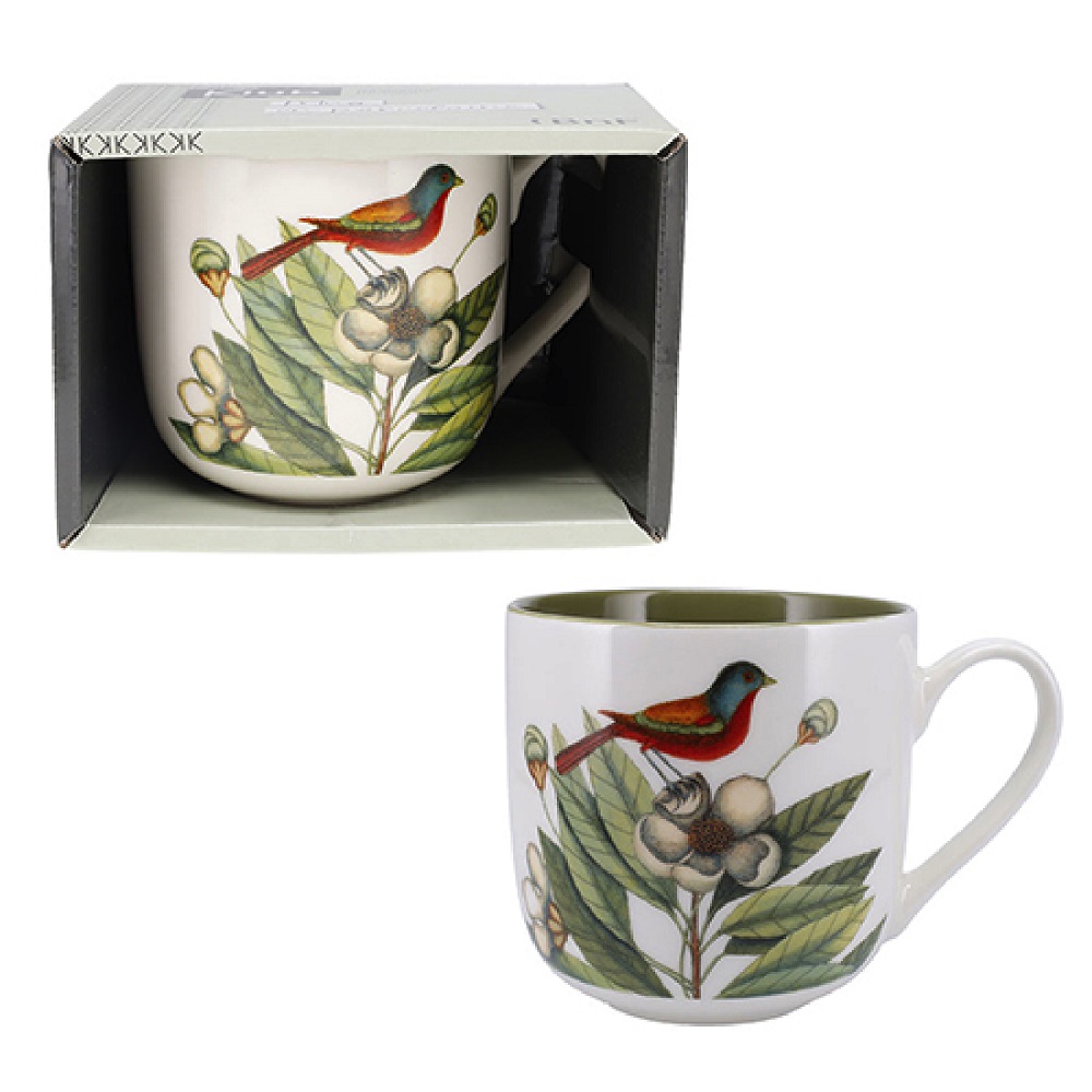 Mug arrondi 470 ml bnf voyage oiseau fleurs - kiub