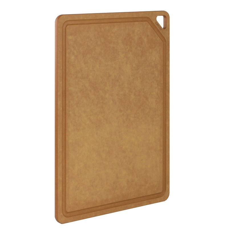 Planche a decouper rectangulaire rainuree en fibre de bois 37x27x0,9 cm - cristel