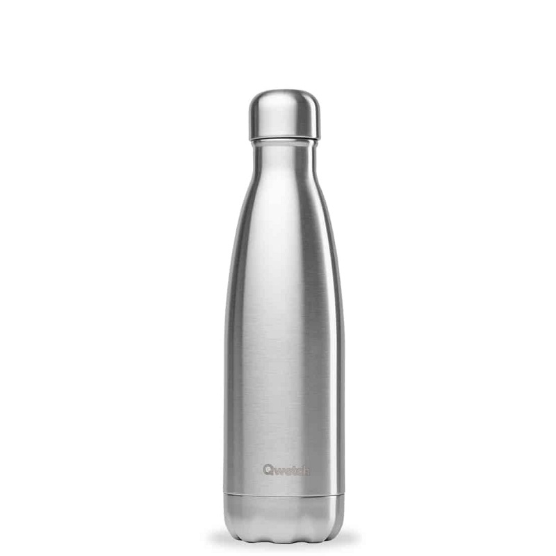 Bouteille isotherme - inox brosse 500 ml - qwetch