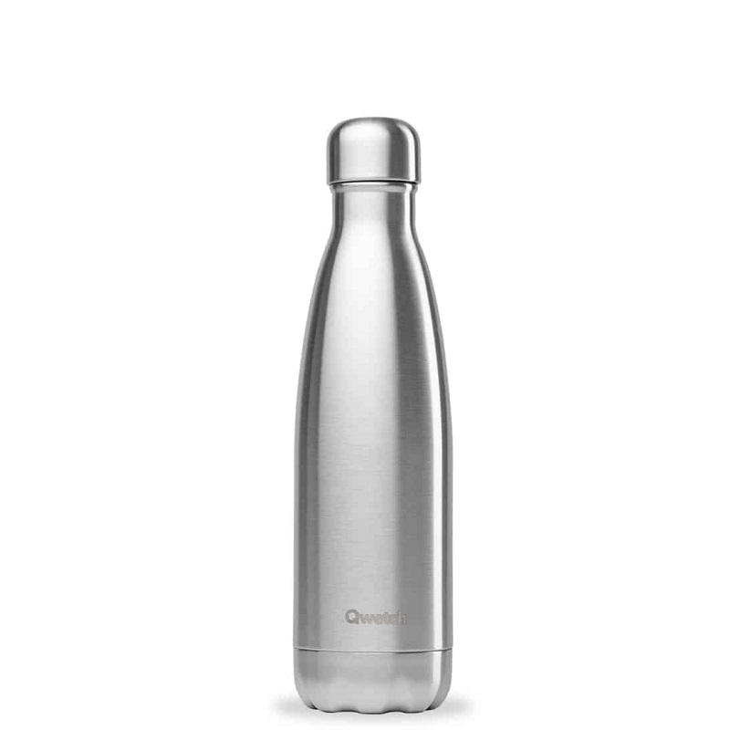Bouteille isotherme - inox brosse 500 ml - qwetch