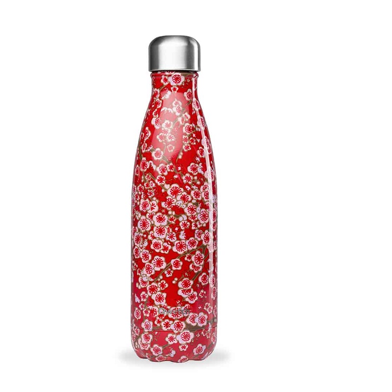 Bouteille isotherme - flowers rouge 500 ml - qwetch