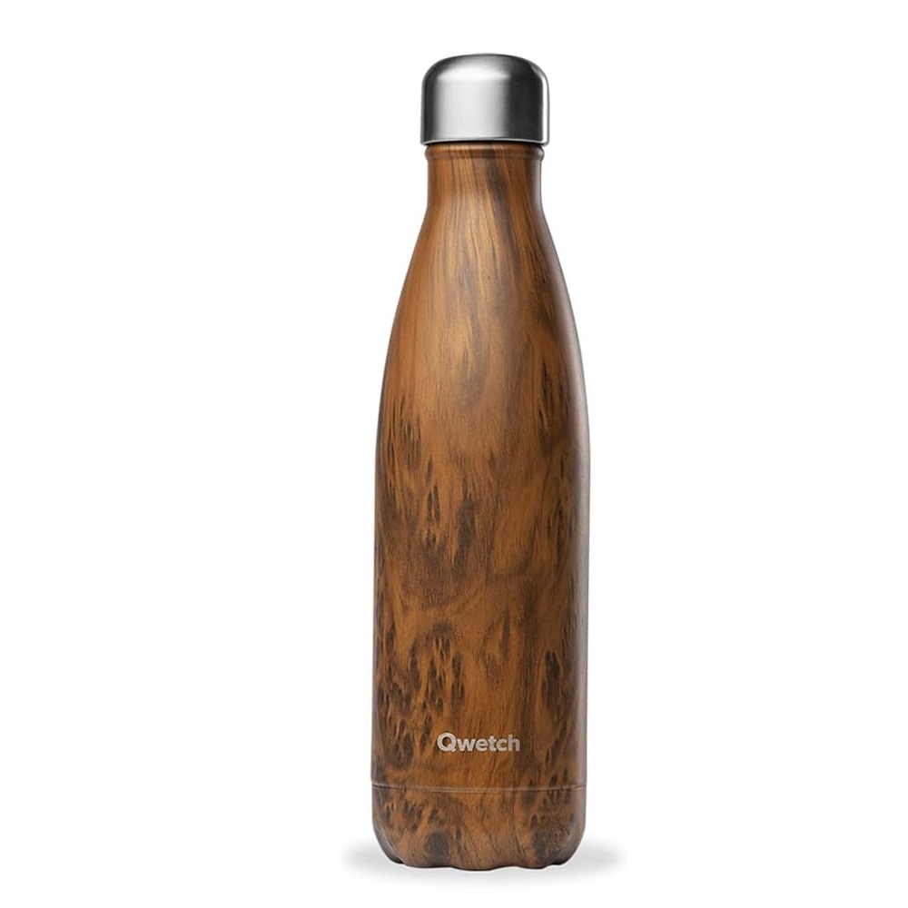 Bouteille isotherme - wood brun 500 ml - qwetch