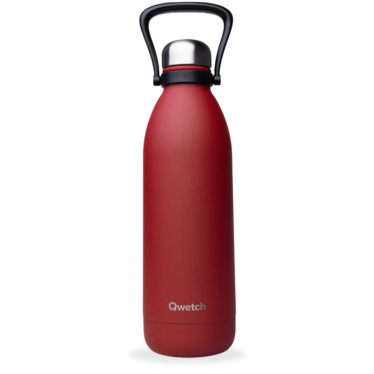 Bouteille isotherme avec poignée de portage 1,5 l titan granit rouge - qwetch