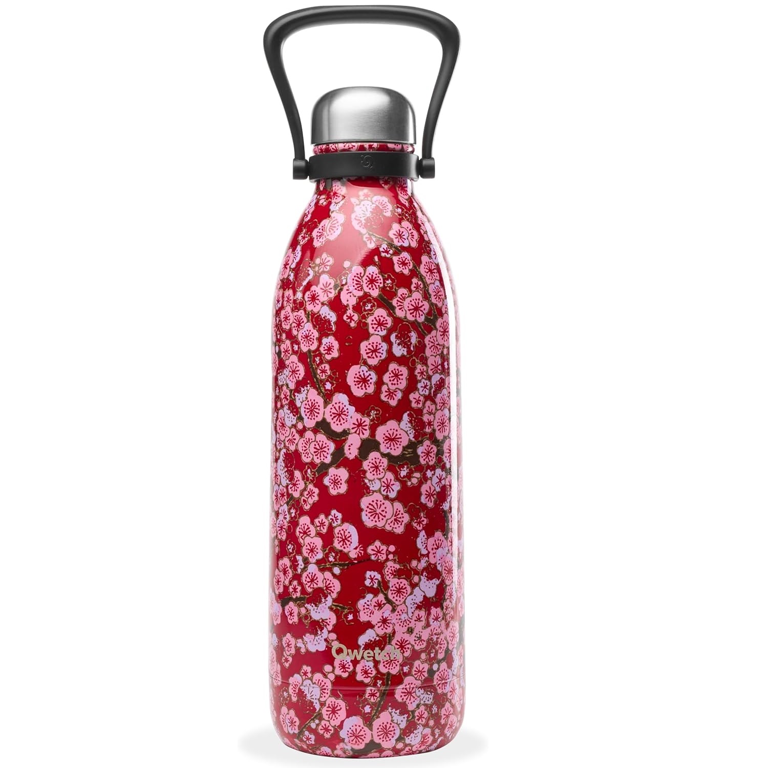 Bouteille isotherme avec poignée de portage 1,5 l titan flowers rouge - qwetch