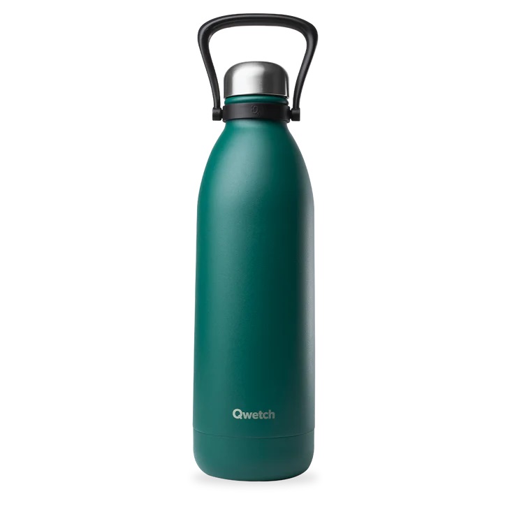 Bouteille isotherme avec poignée de portage 1,5 l titan matt vert émeraude - qwetch