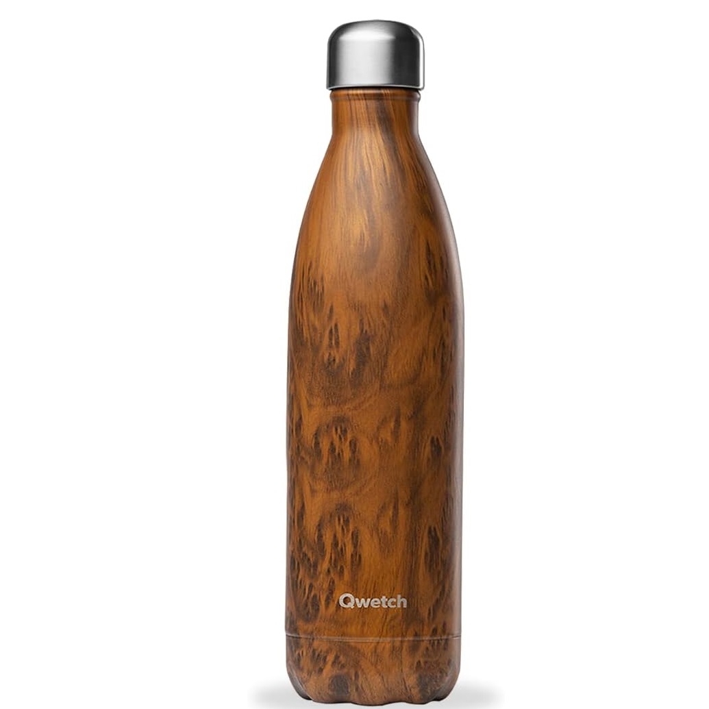 Bouteille isotherme - wood brun 750ml - qwetch