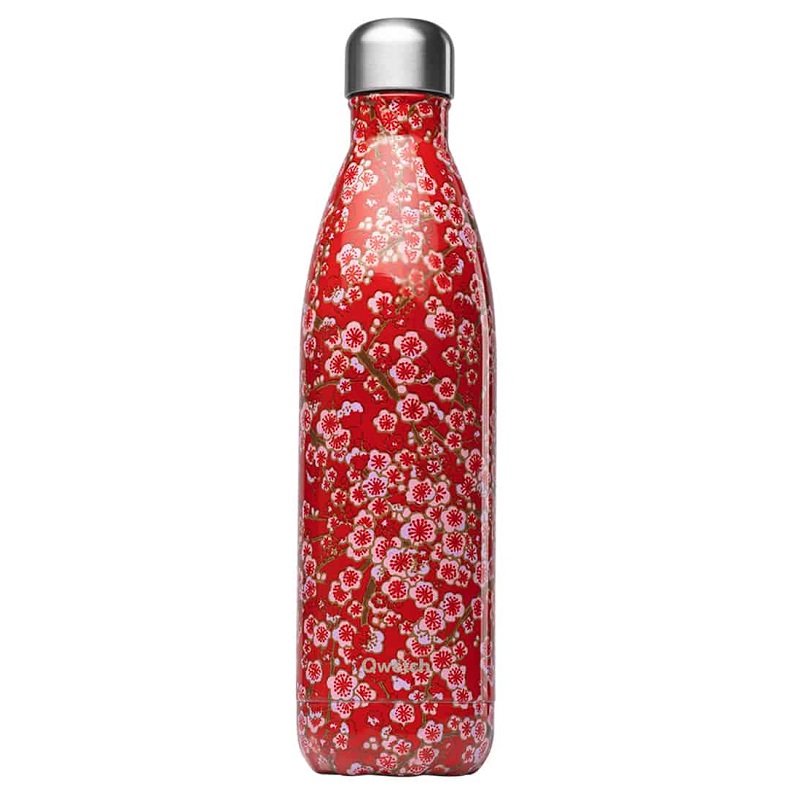 Bouteille isotherme - flowers rouge 750ml - qwetch