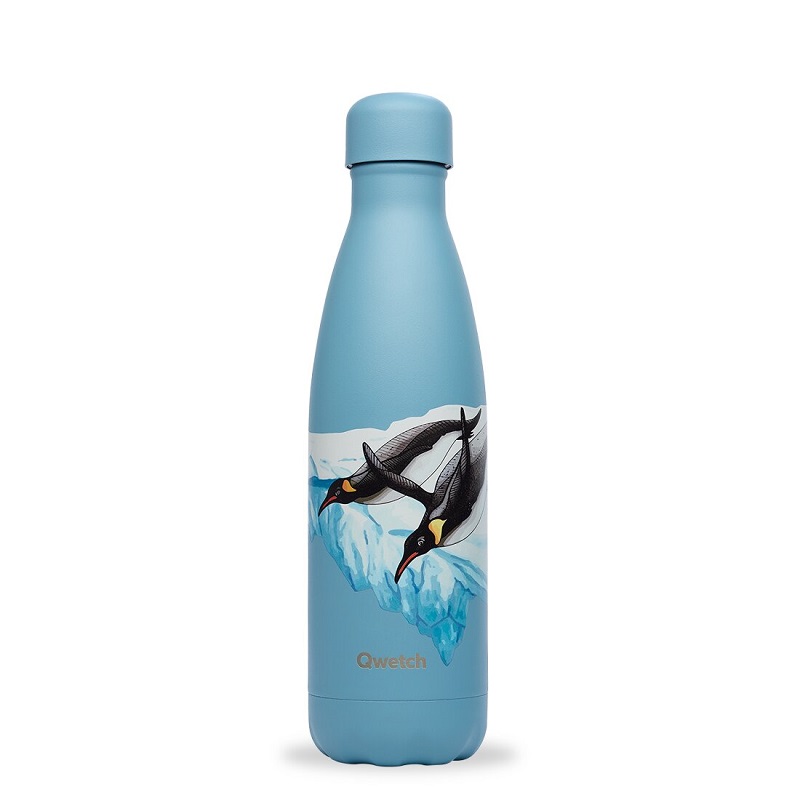 Bouteille isotherme - manchot 500 ml - qwetch