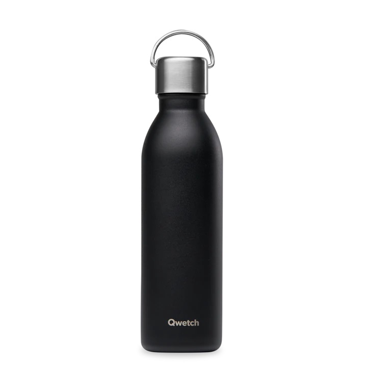 Bouteille isotherme active matt noir 600 ml - qwetch