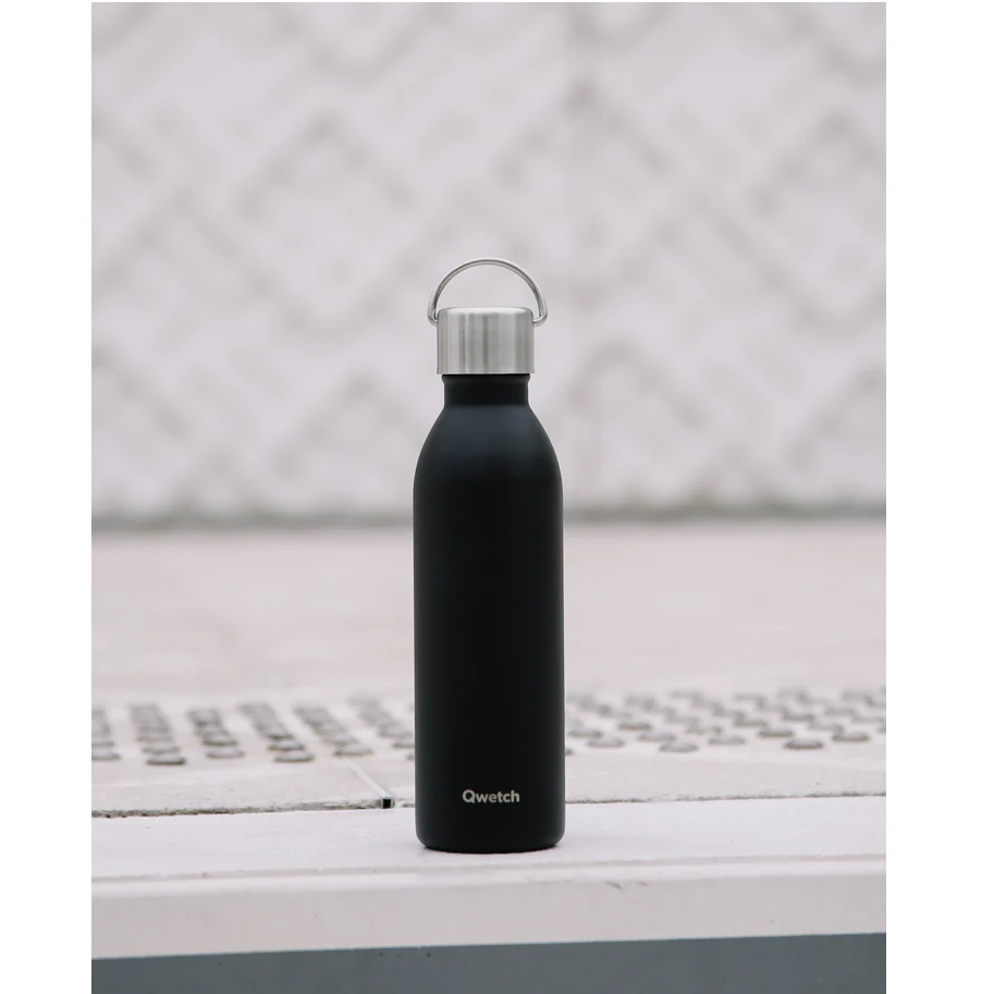Bouteille isotherme active matt noir 600 ml - qwetch