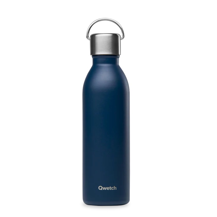 Bouteille isotherme active matt bleu marine 600 ml - qwetch