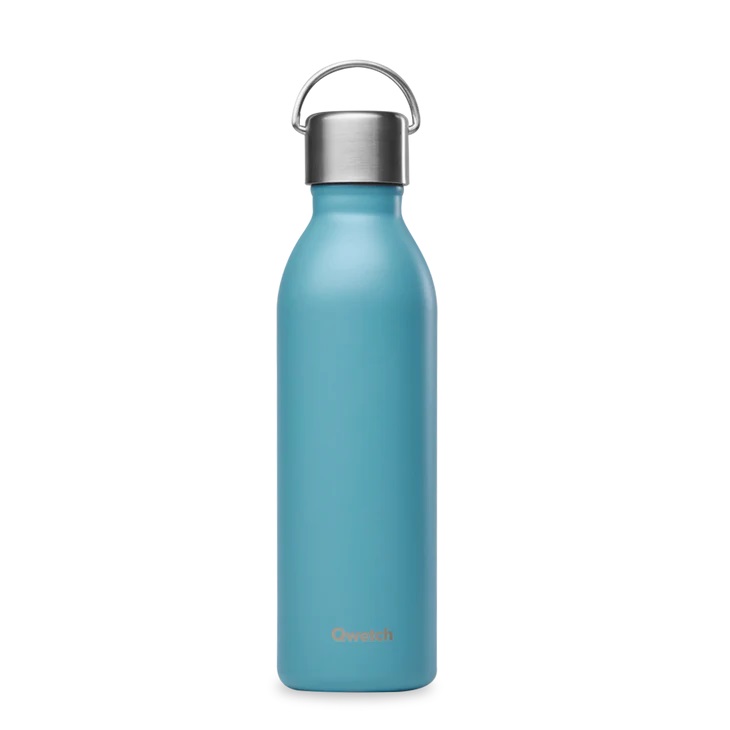 Bouteille isotherme active matt bleu acier 600 ml - qwetch