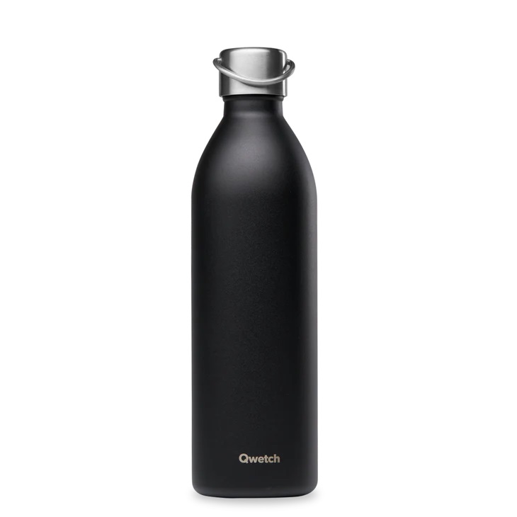 Bouteille isotherme active matt noir 1000 ml - qwetch