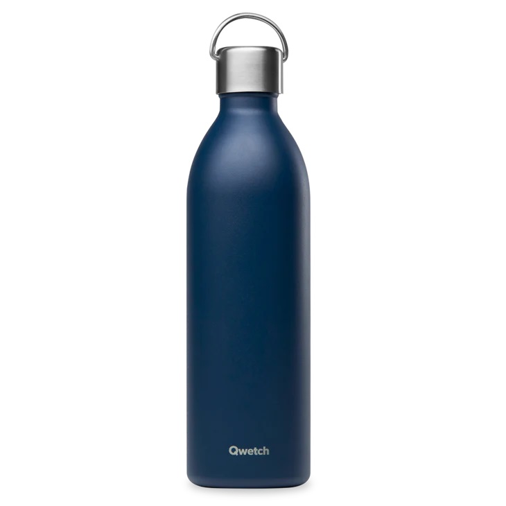 Bouteille isotherme active matt bleu marine 1000 ml - qwetch