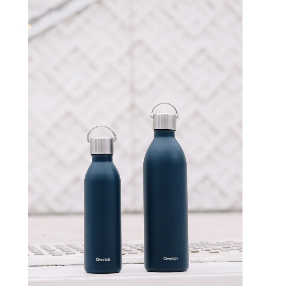 Bouteille isotherme active matt bleu marine 1000 ml - qwetch